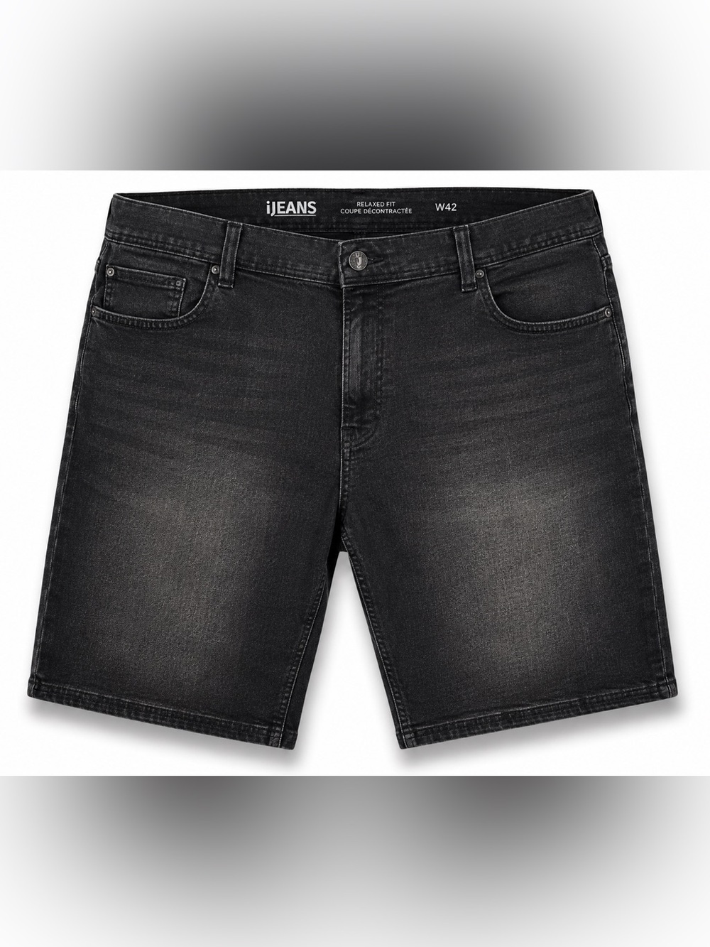 iJEANS Men’s Black Denim Shorts Relaxed Fit Stretch Size 42 W42 Casual Summer